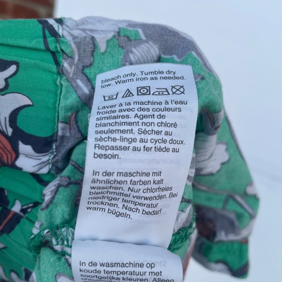 J. Crew Green Floral Cotton Pajama Shorts Womens Medium Drawstring Lounge Sleep - Picture 5 of 6